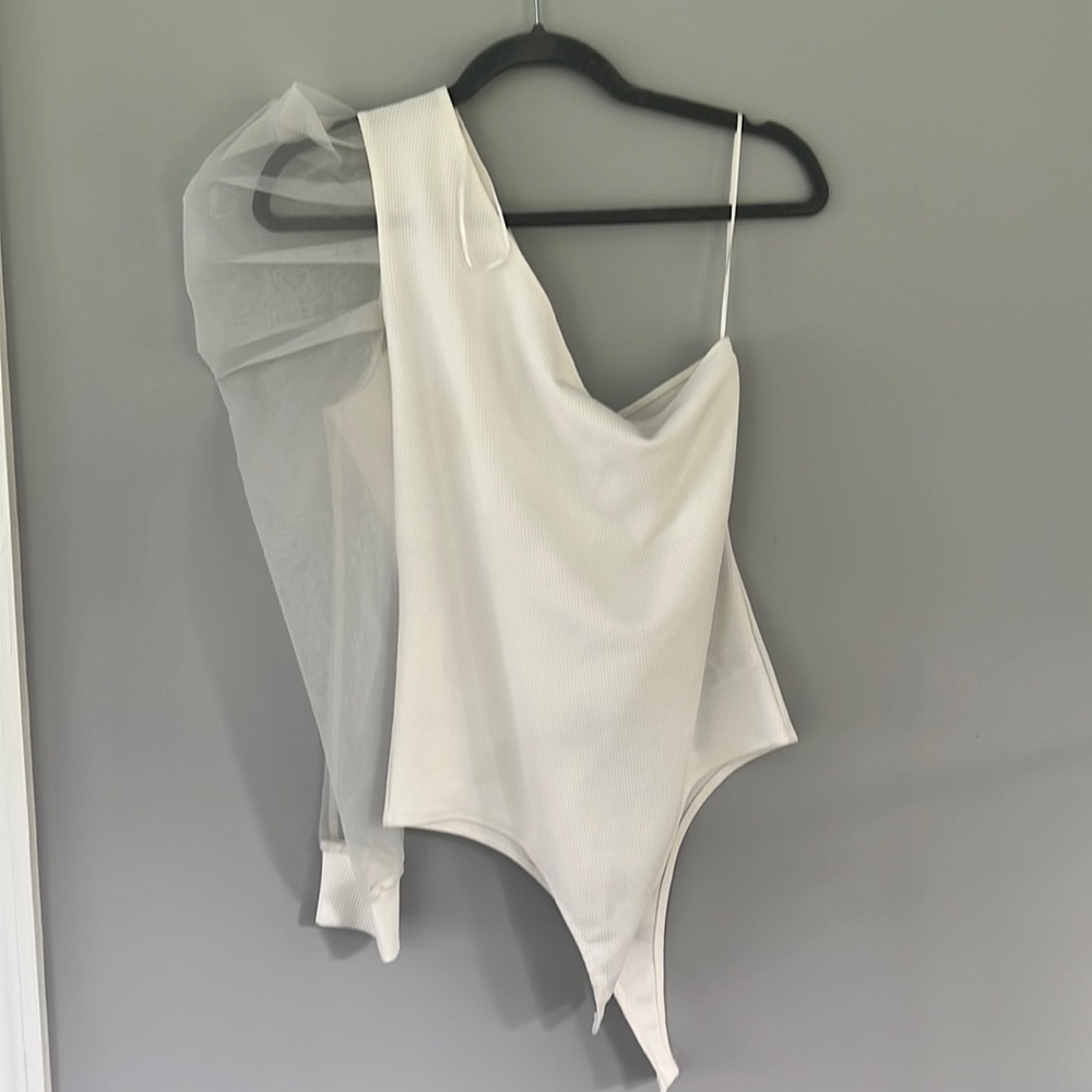 White One Shoulder Bodysuit